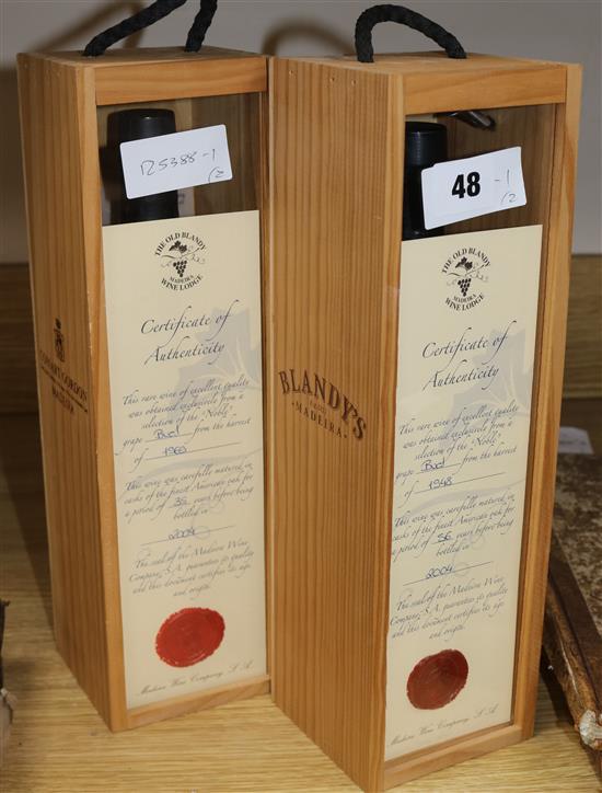 Two bottles of Blandys Bual 1969 and 1948